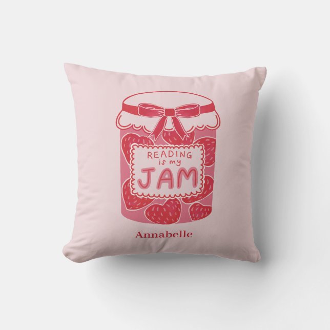 Reading is my jam book lover cushion (Front)