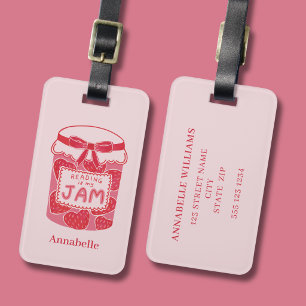 Reading is my jam book lover luggage tag