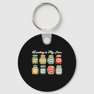 Reading Is My Jam Book Lover Teacher Student Liter Key Ring