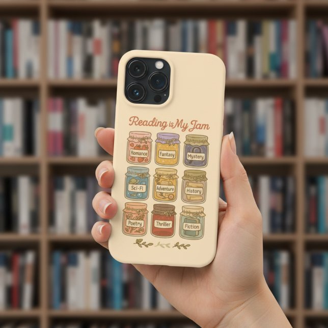Reading Is My Jam Cute Book Lover Genre Jars  Case-Mate iPhone Case (Creator Uploaded)
