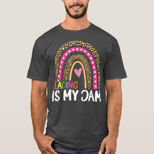 Reading Is My Jam Leopard Rainbow, Book Lover T-Sh T-Shirt