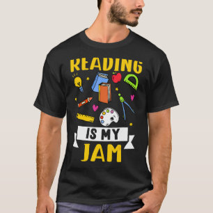 Reading Is My Jam Teacher School Kids Book T-Shirt