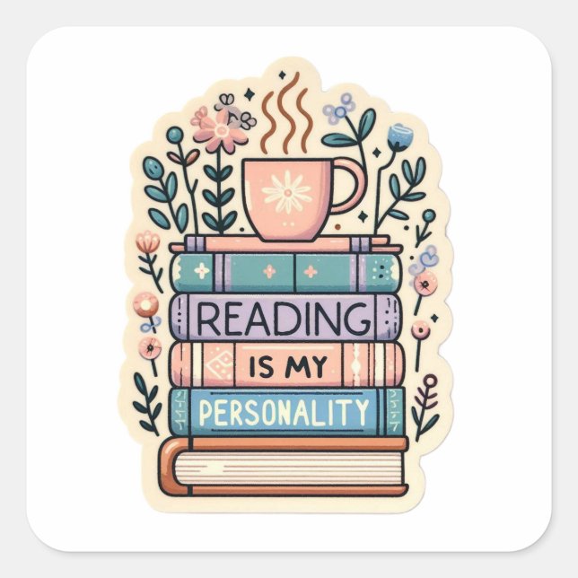 Reading Is My Personality Sticker - Cosy Bookworm  (Front)