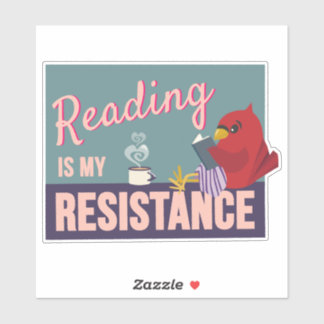 Reading is My Resistance Purple Rectangle sticker