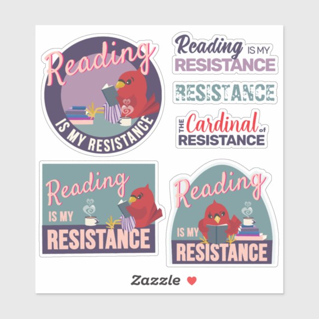 "Reading is My Resistance" sticker collection (Sheet)