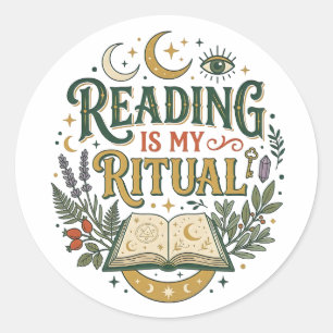 Reading Is My Ritual Sticker Celestial Book Lover