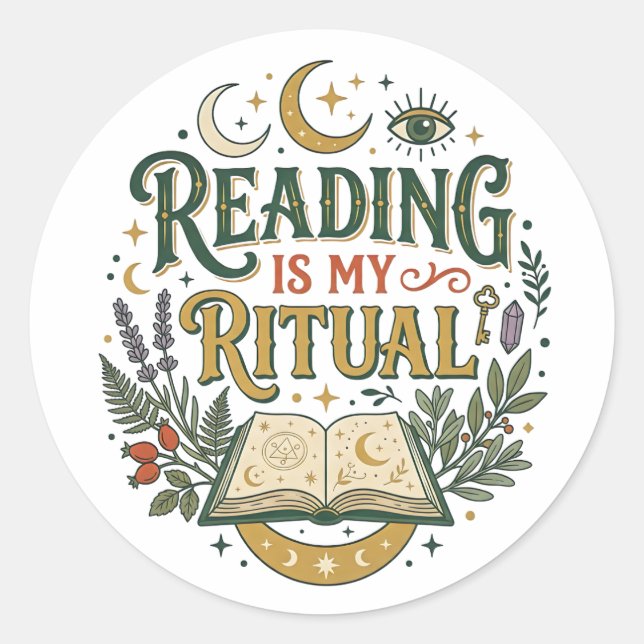 Reading Is My Ritual Sticker Celestial Book Lover (Front)