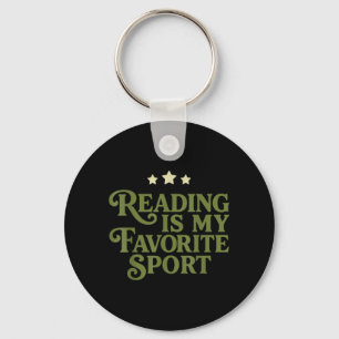 Reading Is My Sport Book Lover Quote Key Ring