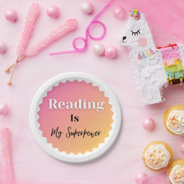 Reading Is My Superpower Paper Plate (Party)