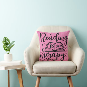 Reading is My Therapy Book Lover Cushion