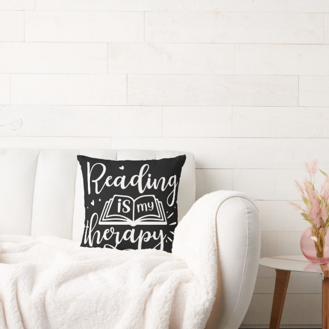 Reading is My Therapy Book Lover Cushion (Couch)