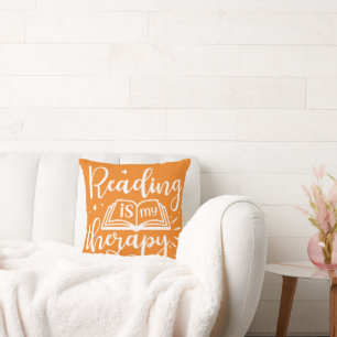 Reading is My Therapy Book Lover Cushion