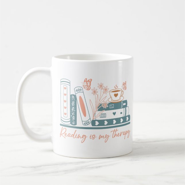Reading Is My Therapy Coffee Mug (Left)