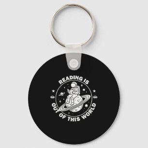 Reading is out of this world astronaut reading key ring