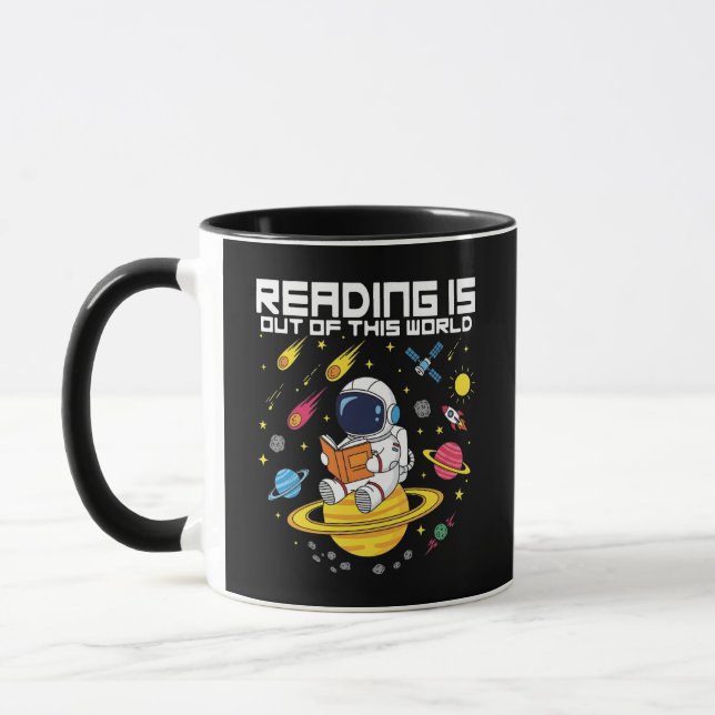 Reading is Out of This World – Astronaut Space Mug (Left)
