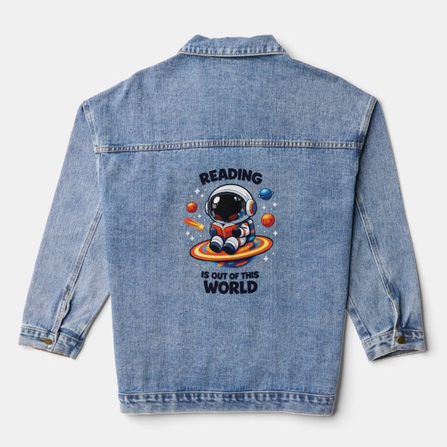 Reading is out of this world denim jacket (Back)