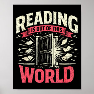 Reading is out of this world fantasy funny books poster