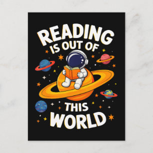 Reading Is Out Of This World Holiday Postcard