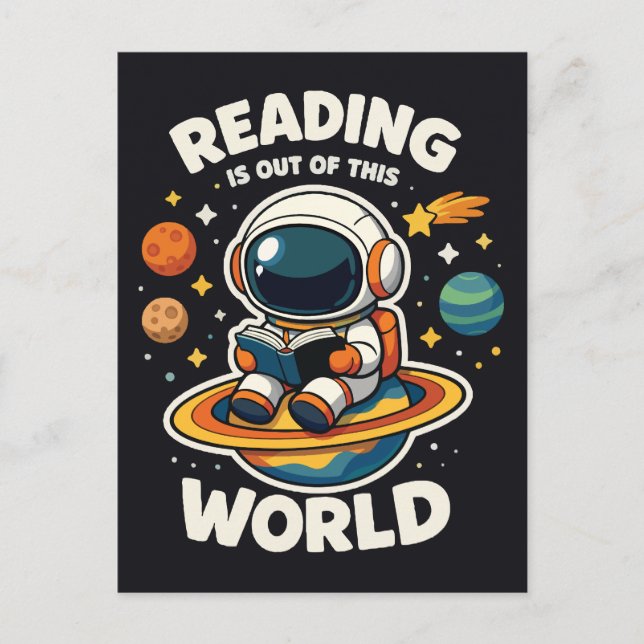 Reading is out of this world postcard (Front)