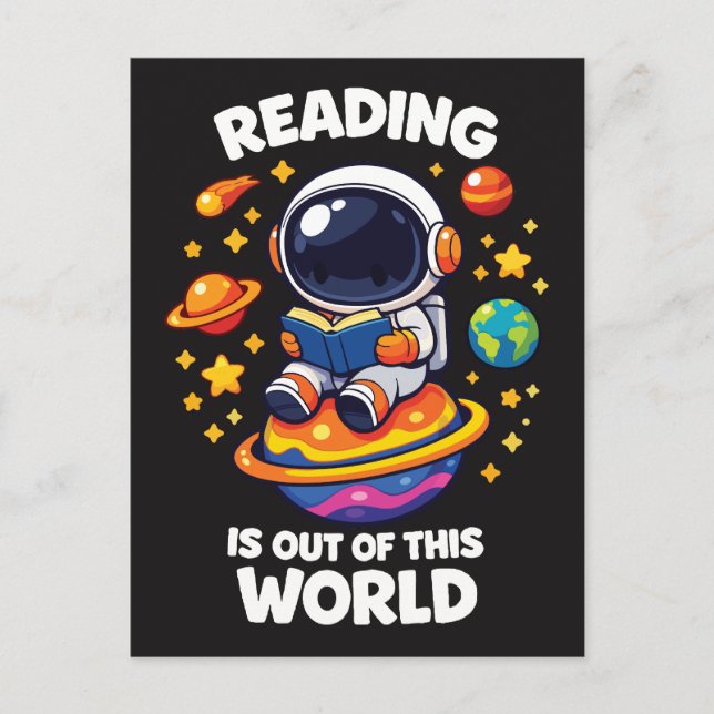 Reading is out of this world postcard (Front)