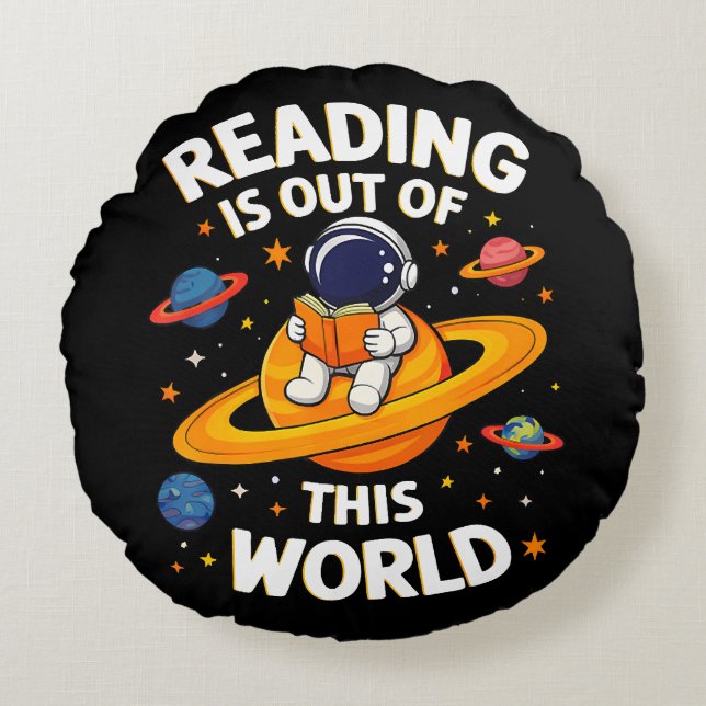 Reading Is Out Of This World Round Cushion (Front)
