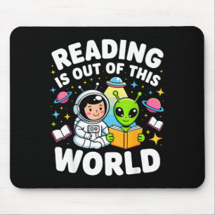 Reading is out of this world space astronaut books mouse pad