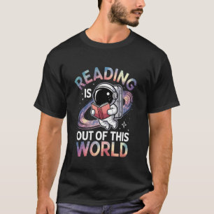 Reading is Out of This World Space Book Lover Desi T-Shirt