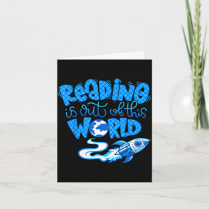 Reading is out of this world space books lover card