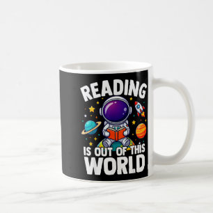 Reading is out of this world space funny bookish coffee mug