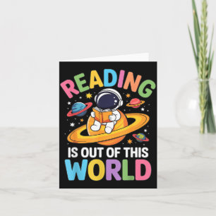Reading is Out of This World Space Funny Books Card