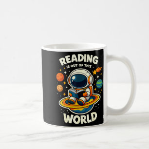 Reading is out of this world space funny books coffee mug