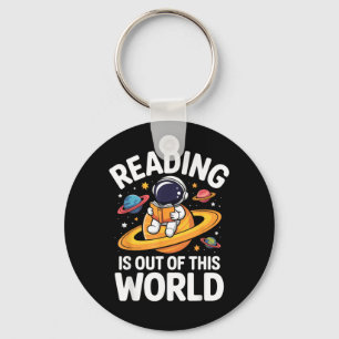 Reading is Out of This World Space Funny Books Key Ring