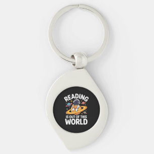 Reading is Out of This World Space Funny Books Lov Key Ring