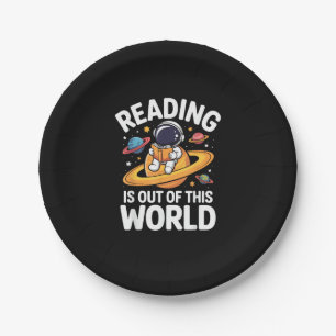 Reading is Out of This World Space Funny Books Lov Paper Plate