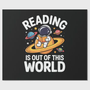 Reading is Out of This World Space Funny Books Lov Wrapping Paper