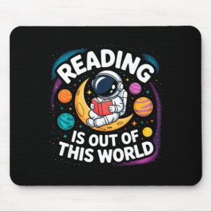 Reading is out of this world space funny books mouse pad