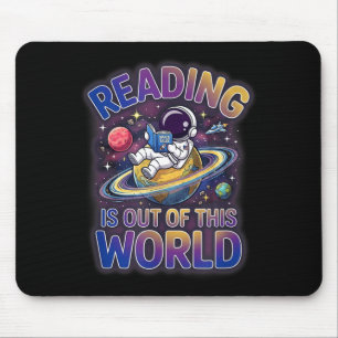 Reading is out of this world space funny books mouse pad