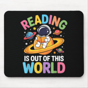 Reading is Out of This World Space Funny Books Mouse Pad