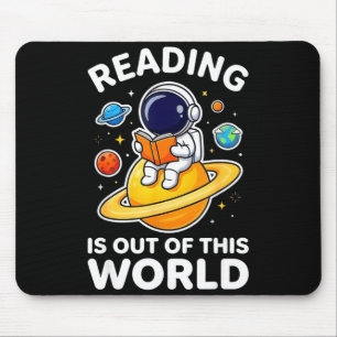Reading is out of this world space funny books mouse pad
