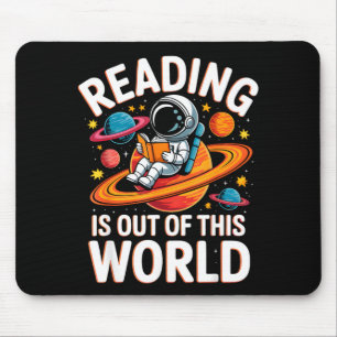 Reading is out of this world space funny books mouse pad