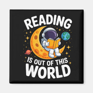 Reading is out of this world space funny booksRead Magnet