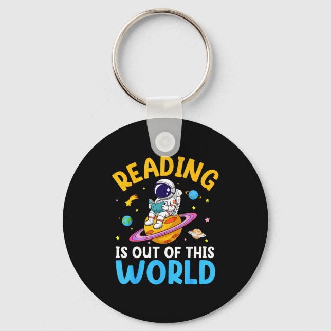 Reading is out of this world space funny read key ring (Front)