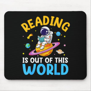 Reading is out of this world space funny read mouse pad