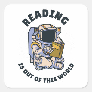 Reading Is Out Of This World Square Sticker
