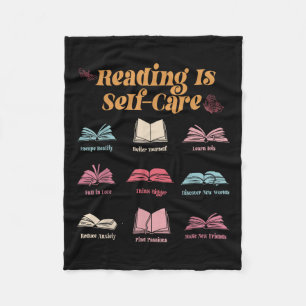 Reading Is Self-care, Book Mental Health S Awarene Fleece Blanket