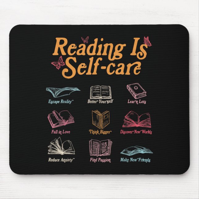 Reading Is Self Care Mental Health Read More Book Mouse Pad (Front)