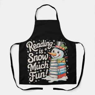 Reading Is Snow Much Fun Snowman Books Christmas Apron