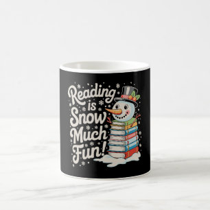Reading Is Snow Much Fun Snowman Books Christmas Coffee Mug