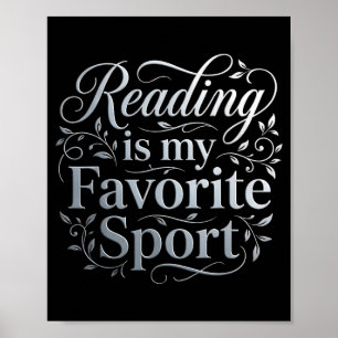 Reading is the sport funny bookworm librarian poster