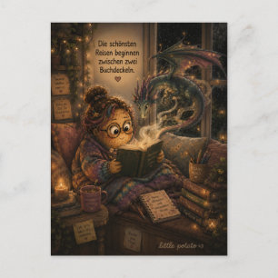 Reading is traveling to other worlds postcard